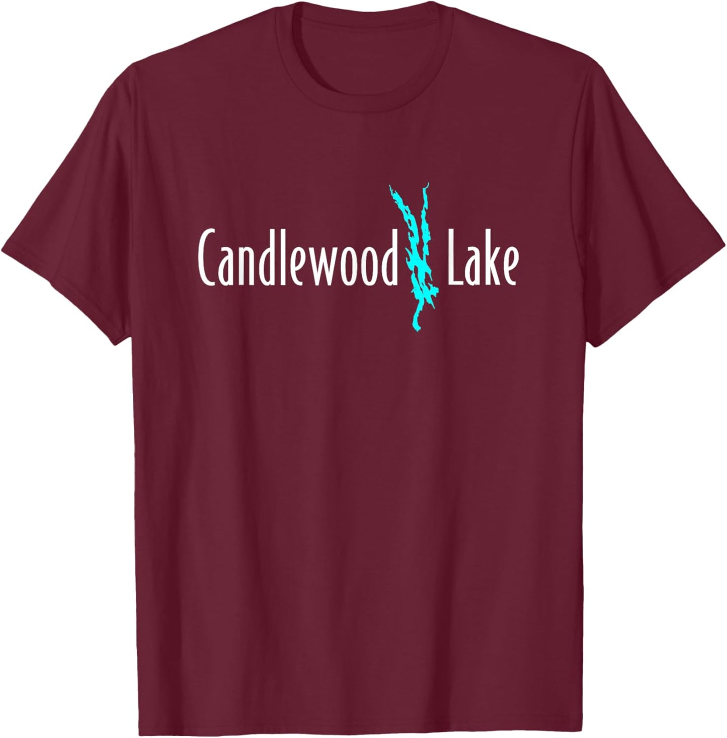 Minimalist Candlewood Lake - Connecticut T-Shirt - T-Shirt | Maroon