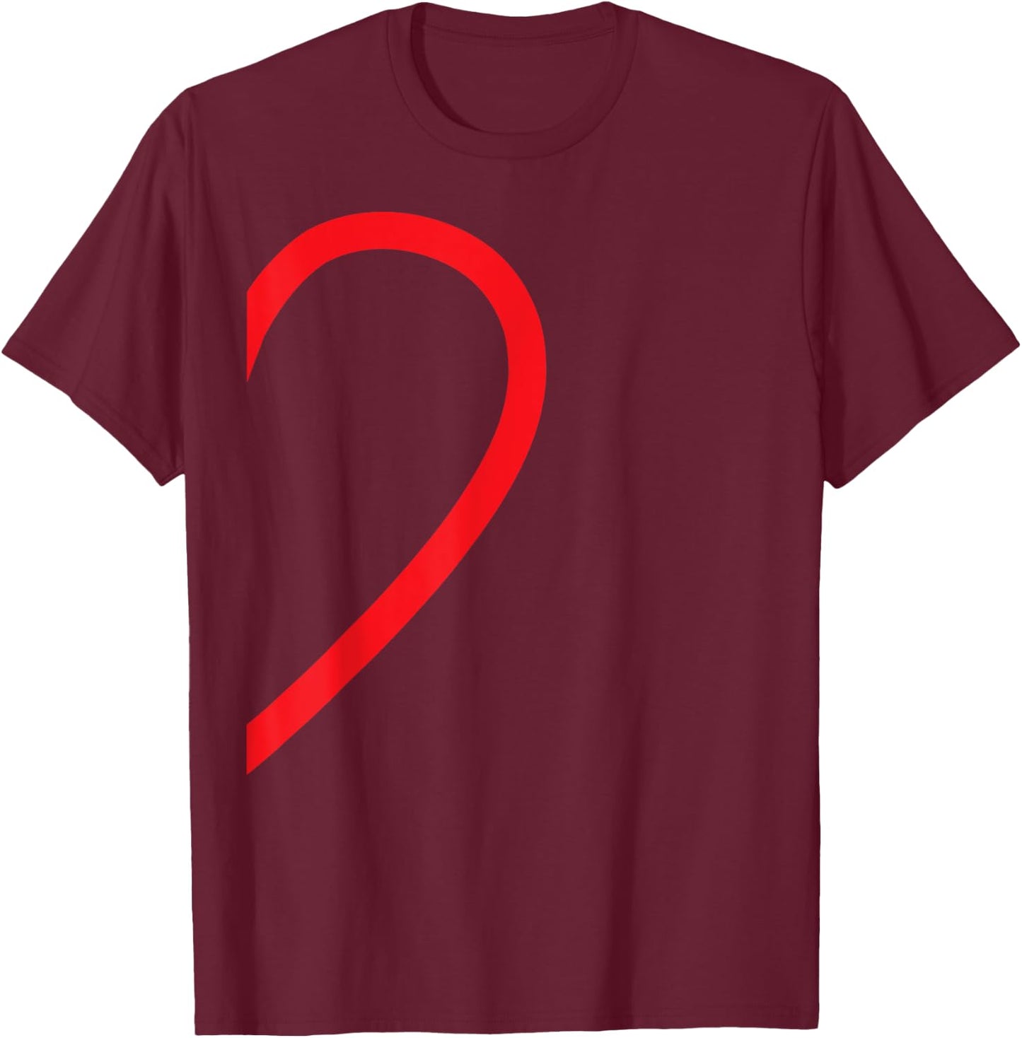 Half Heart Right Hand Side Love Couple Camisa Pareja Ropa T-Shirt - T-Shirt | Maroon