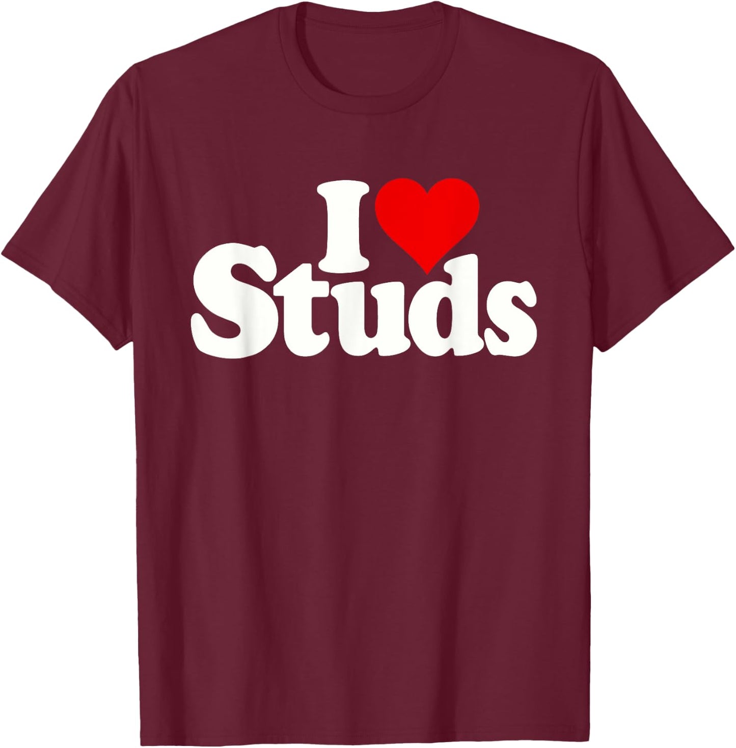 I Love Heart Studs T-Shirt - T-Shirt | Maroon