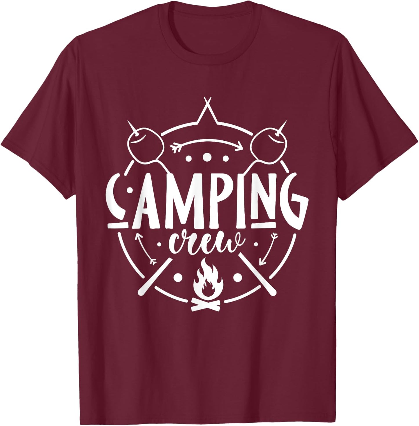 Camping Matching Design for Family Camper Group Camping Crew T-Shirt - T-Shirt | Maroon