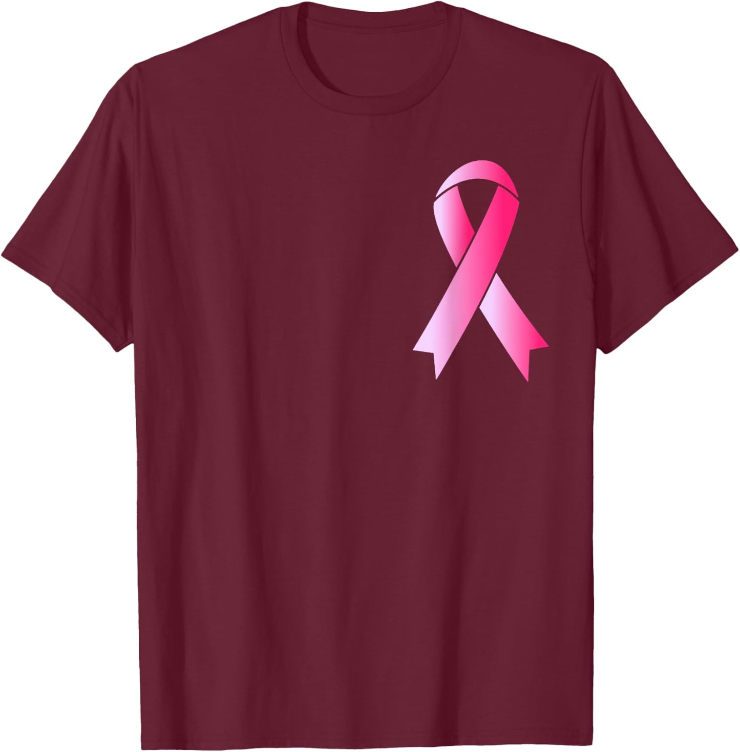 Back The Pink Ribbon Flag Breast Cancer Awareness Warrior T-Shirt - T-Shirt | Maroon
