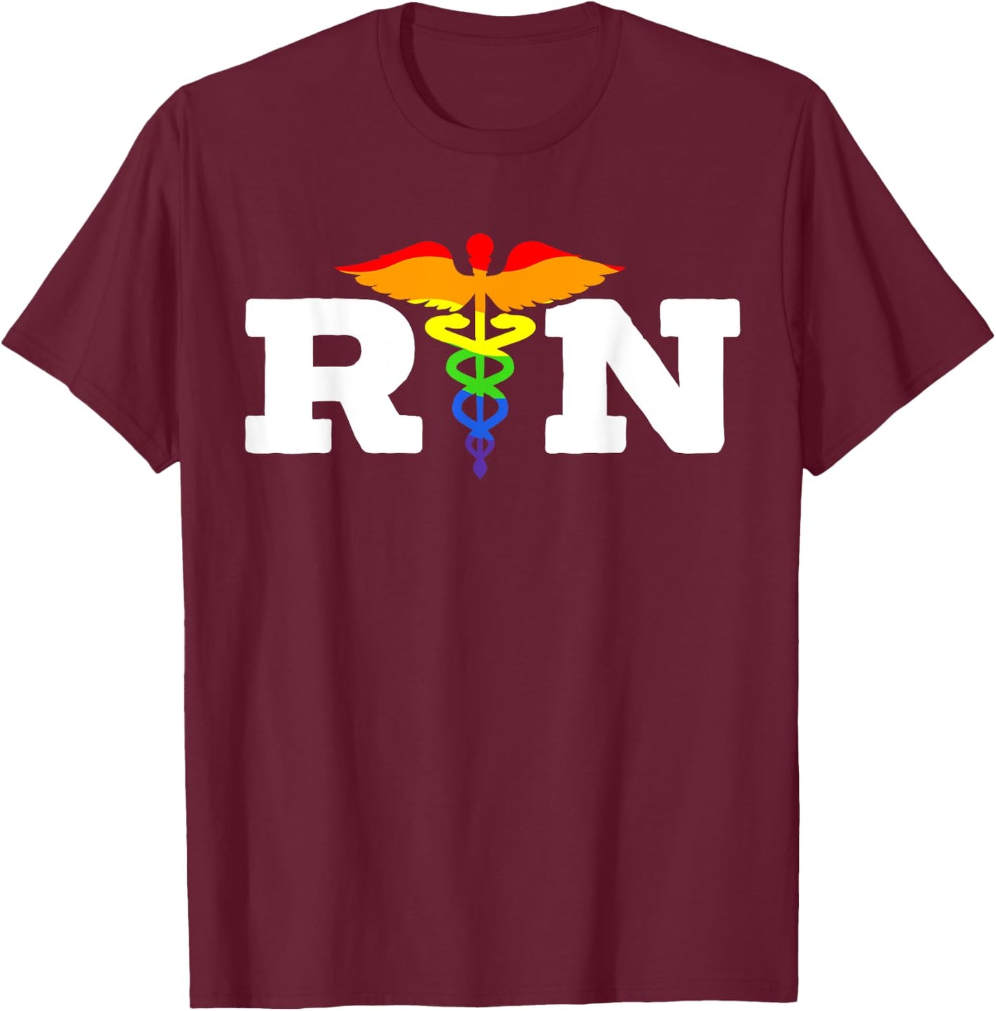 Nurse Gay Rainbow Pride March Medicine Ally Nursing T-Shirt - T-Shirt | Maroon