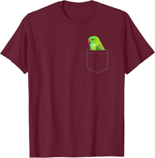 Cute Parrot Shirt Pocket Boys Girls Funny Animal Toddler T-Shirt - T-Shirt | Maroon