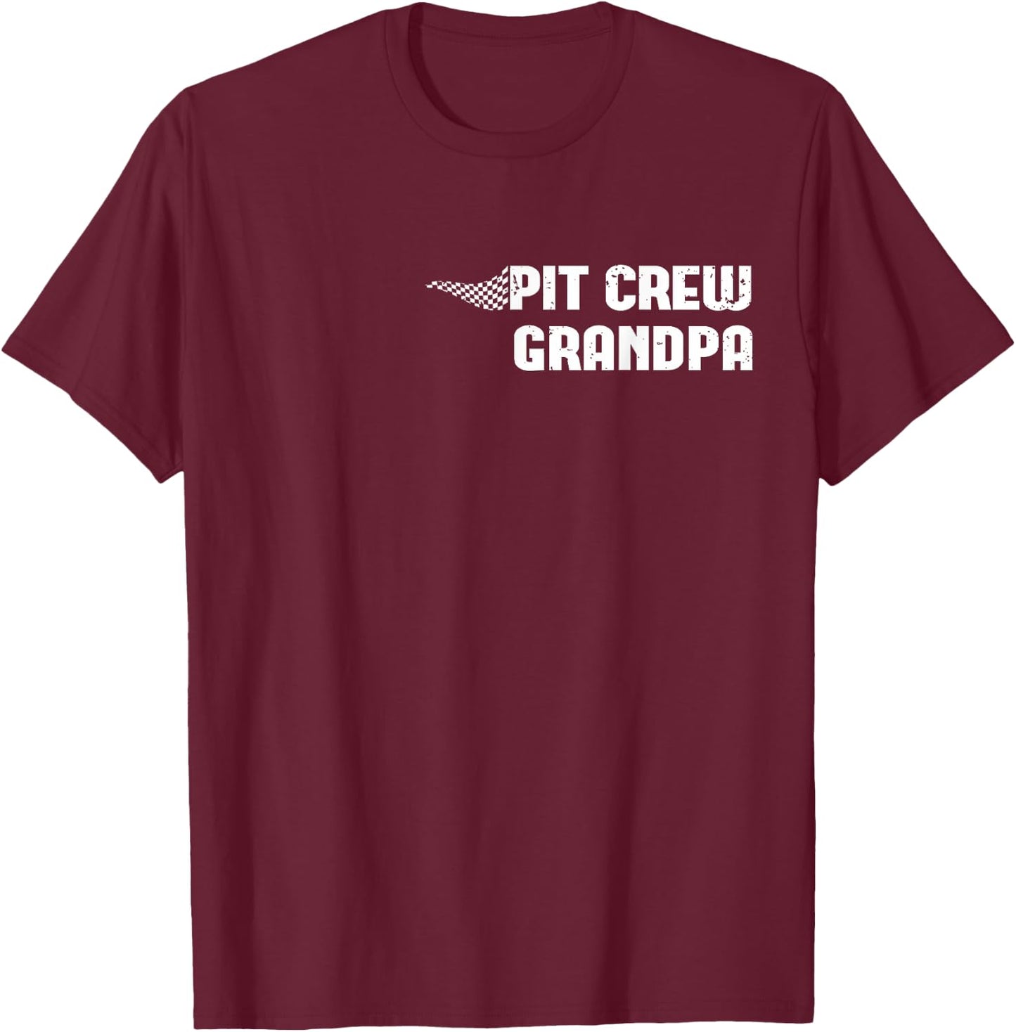Pit Crew Grandpa Racing Car Family Matching Birthday Party T-Shirt - T-Shirt | Maroon