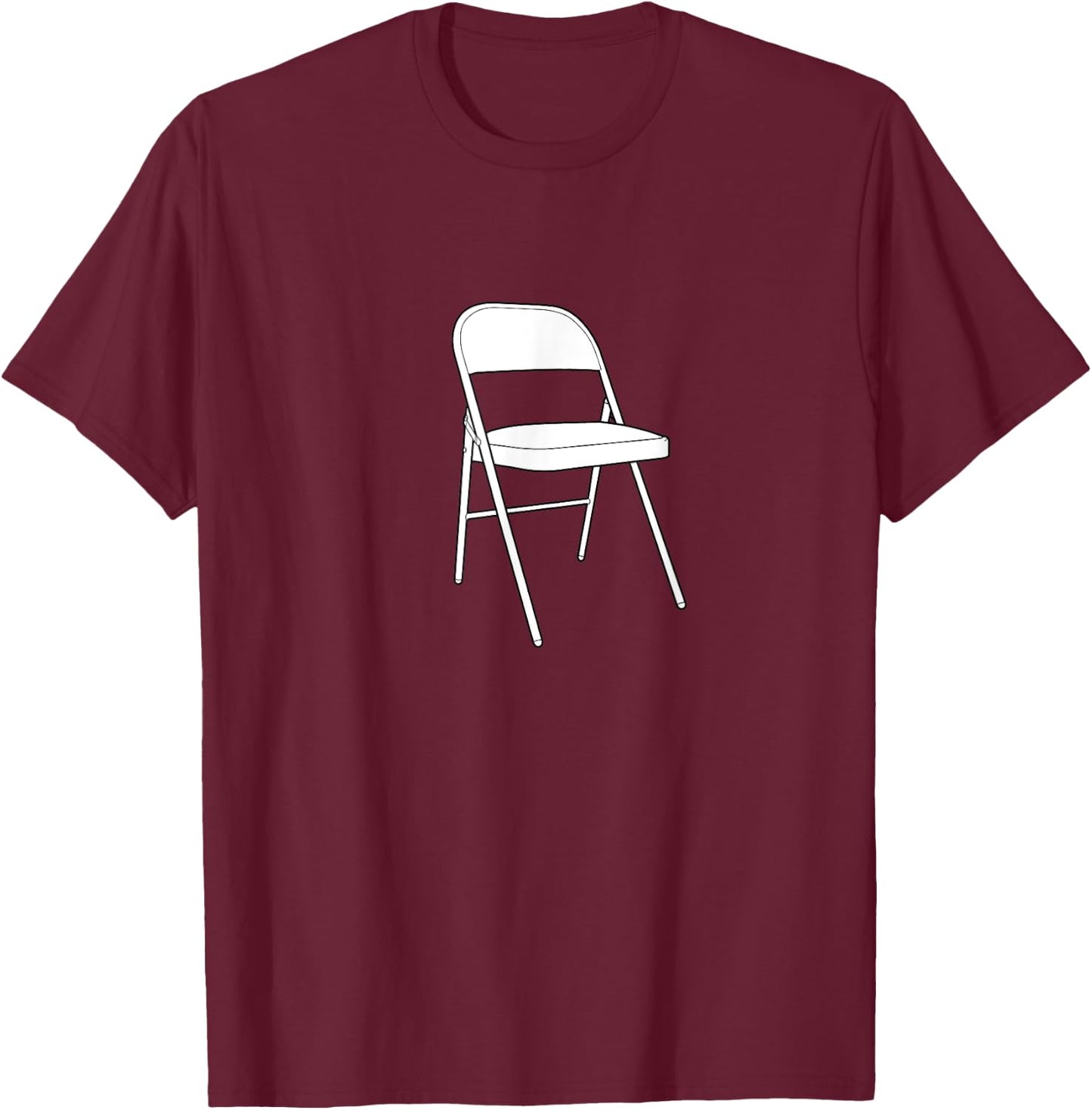 Iconic White Folding Chair T-Shirt - T-Shirt | Maroon