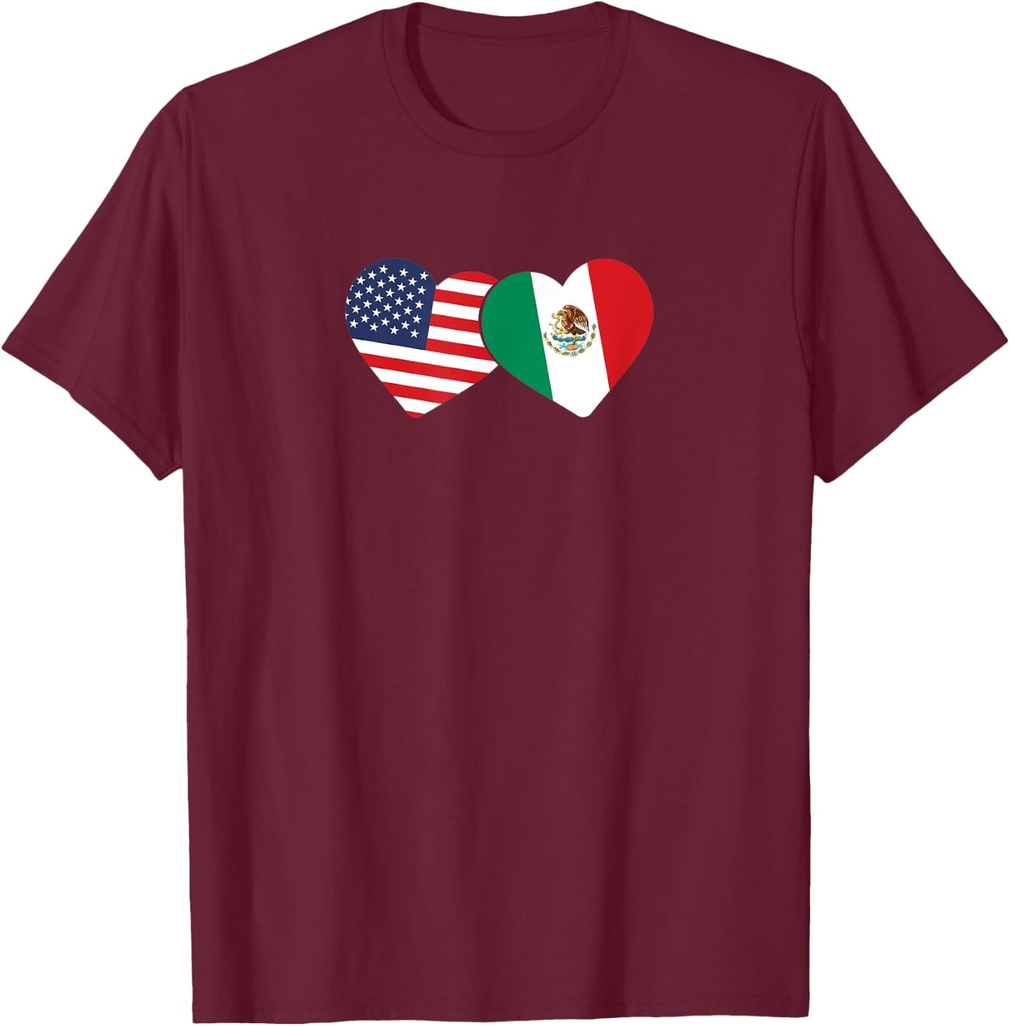 Mexican heritage USA Mexico American Flag Mexican Flag T-Shirt - T-Shirt | Maroon
