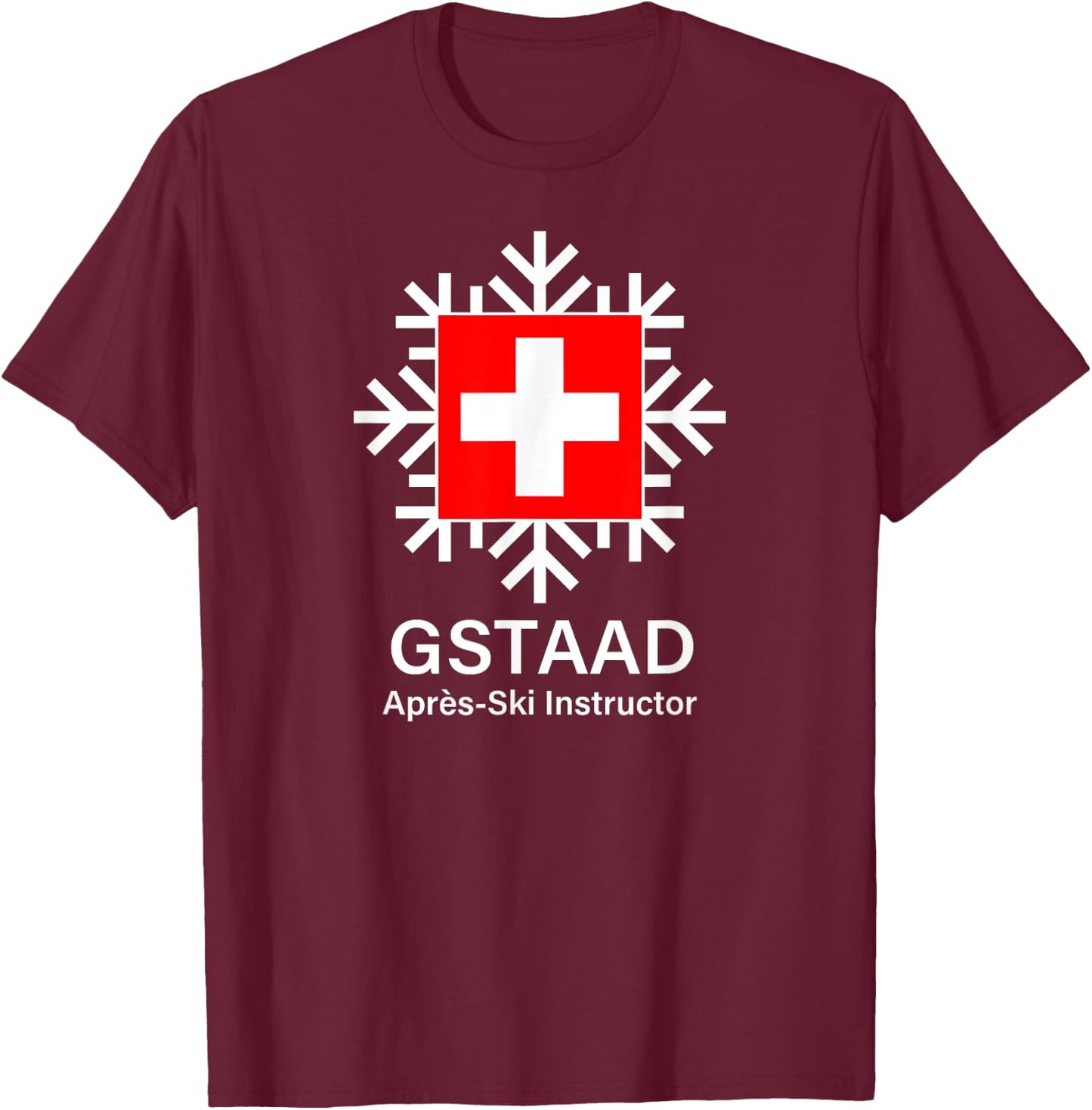 Gstaad Apres-Ski Instructor T-Shirt - T-Shirt | Maroon