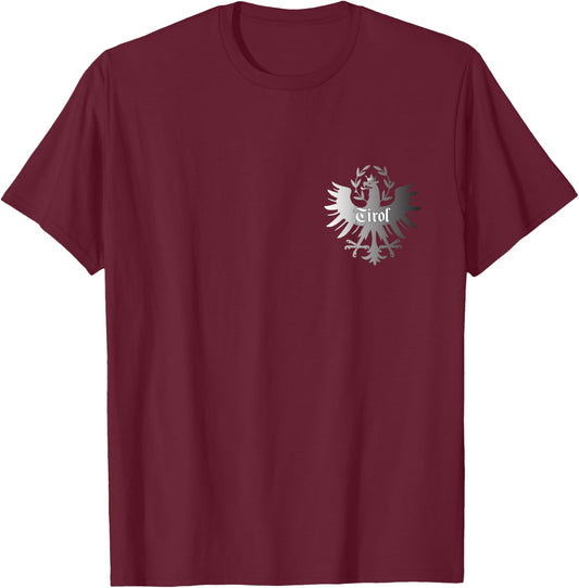 Tyrol with Tyrolean Eagle and Coat of Arms T-Shirt - T-Shirt | Maroon