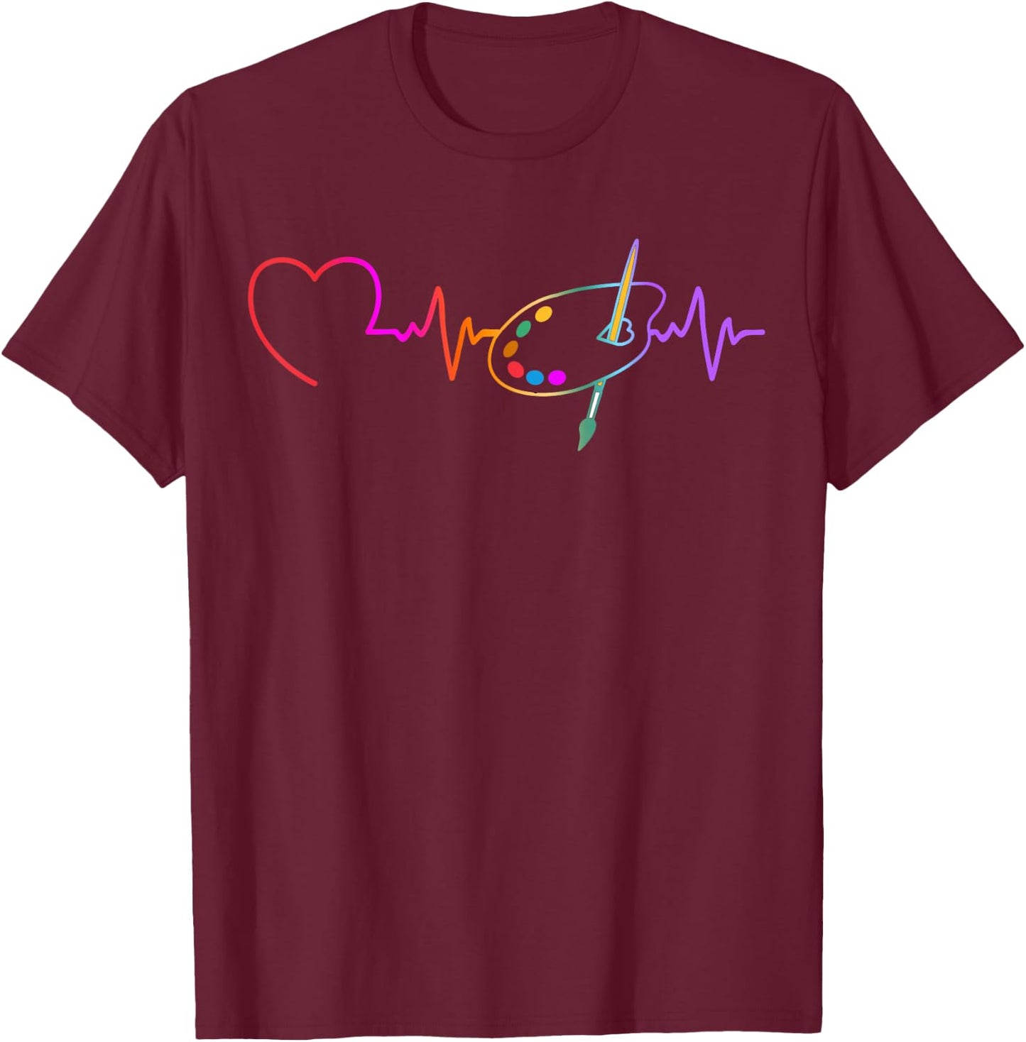 Cool Art Art Teacher Artist Painter Brush Funny T-Shirt - T-Shirt | Maroon