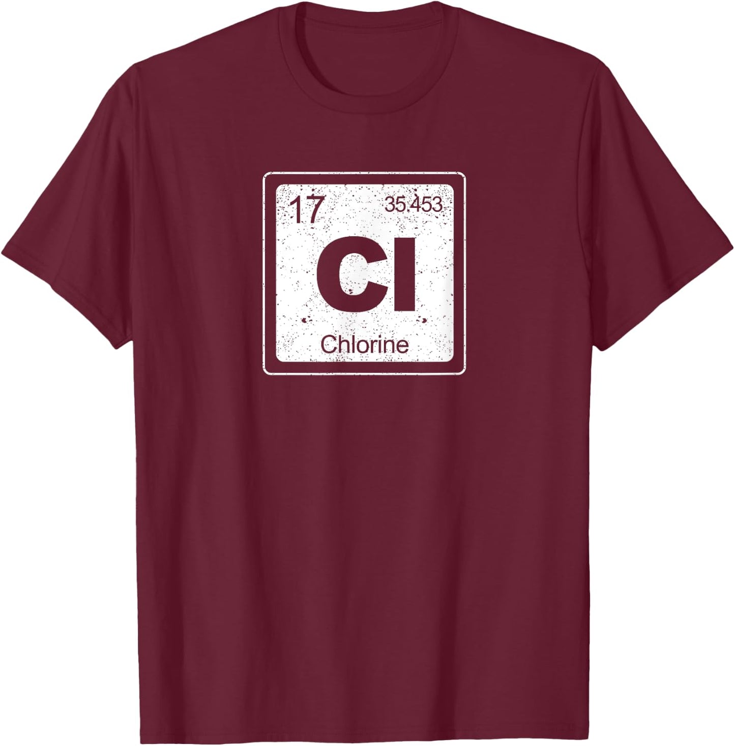 Chlorine Periodic Table Symbol Chemistry Funny Swimming Dive T-Shirt - T-Shirt | Maroon