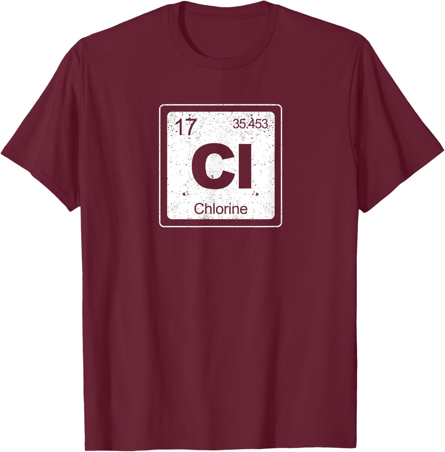 Chlorine Periodic Table Symbol Chemistry Funny Swimming Dive T-Shirt - T-Shirt | Maroon