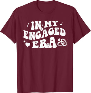 In My Engaged Era Retro Bride Bachelorette Party Bridesmaid T-Shirt - T-Shirt | Maroon