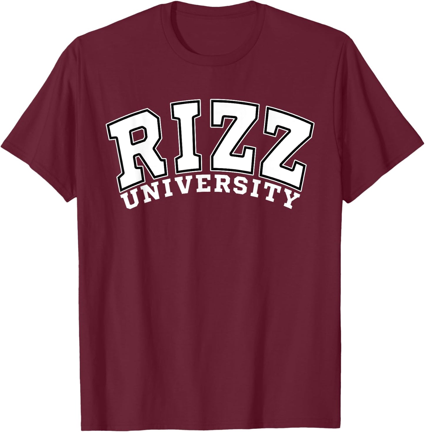 Rizz University Funny Meme Rizzler T-Shirt - T-Shirt | Maroon