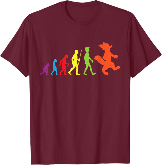 Furry Evolution Proud Furry Tail Ear Furry Person Cosplay T-Shirt - T-Shirt | Maroon