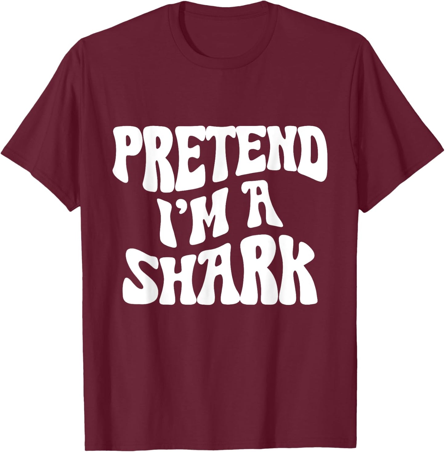 Pretend I'm a Shark Funny lazy Halloween Costume T-Shirt - T-Shirt | Maroon