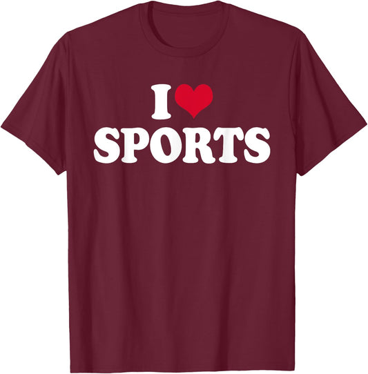 I Love Sports Fitness Motivation T-Shirt - T-Shirt | Maroon