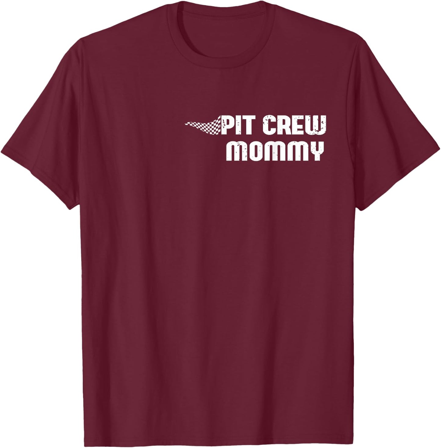 Pit Crew Mommy Racing Car Family Matching Birthday Party T-Shirt - T-Shirt | Maroon