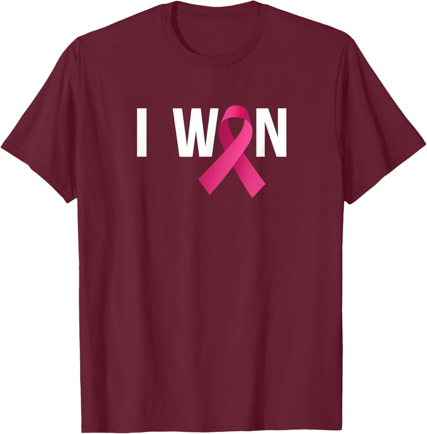 I Won Breast Cancer Awareness Month Pink Ribbon T-Shirt - T-Shirt | Maroon