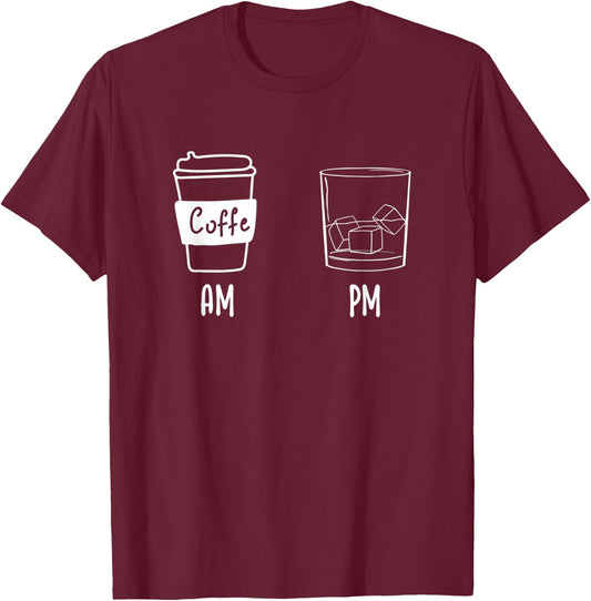 AM Coffee PM Win T-Shirt - T-Shirt | Maroon