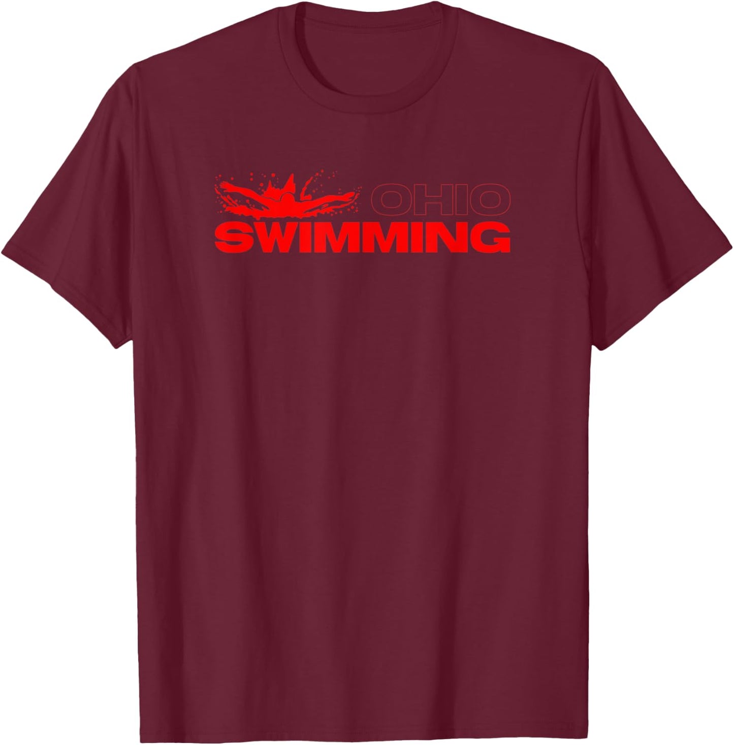 State of Ohio Water Sports Local Ohioan Swimmer OH Swimming T-Shirt - T-Shirt | Maroon