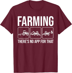 Finny Farming: There's No App For That Tractor Driver Farmer T-Shirt - T-Shirt | Maroon