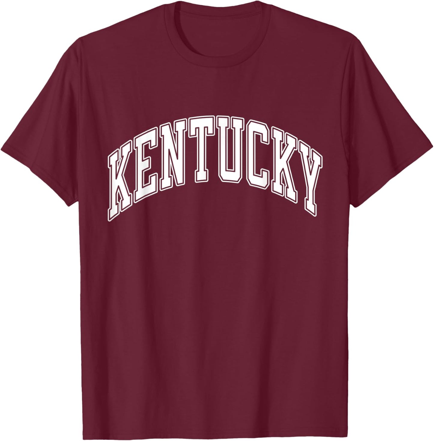 Kentucky Varsity Style White Text T-Shirt - T-Shirt | Maroon