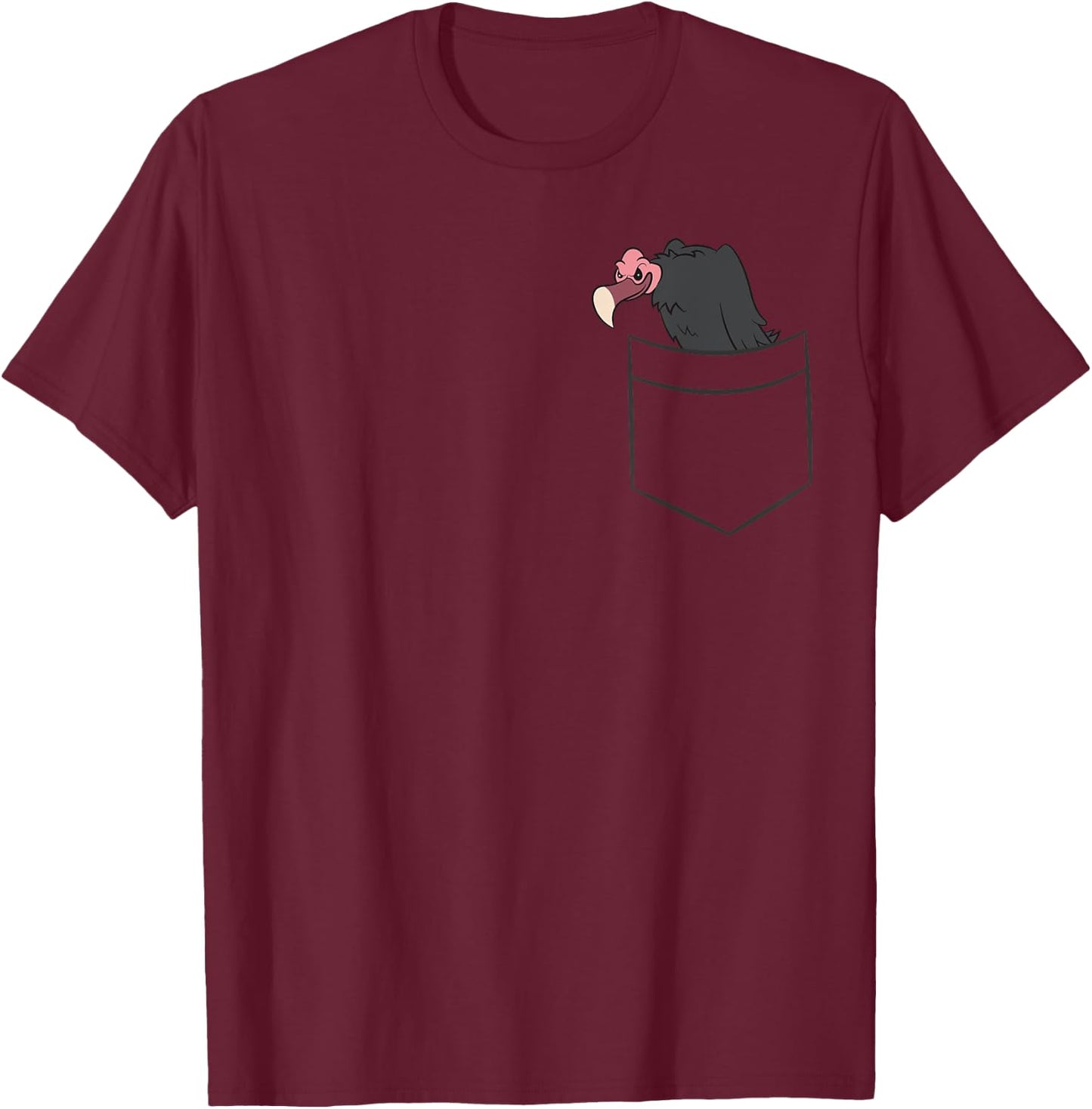 Turkey Vulture In a Pocket Cute Buzzard T-Shirt - T-Shirt | Maroon