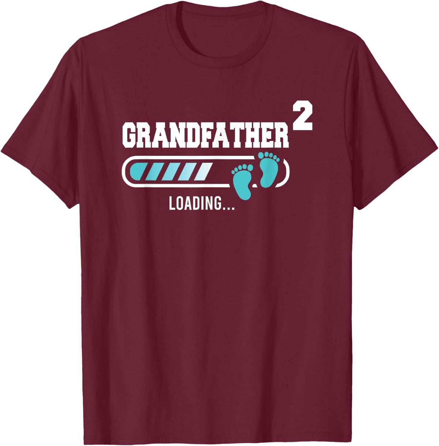 Grandfather 2 Second Time Grandpa Funny Grandpa Of Two T-Shirt - T-Shirt | Maroon