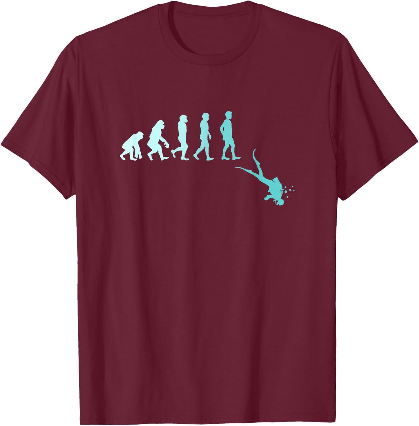 Scuba Diving Evolution of Scuba Diver T-Shirt - T-Shirt | Maroon