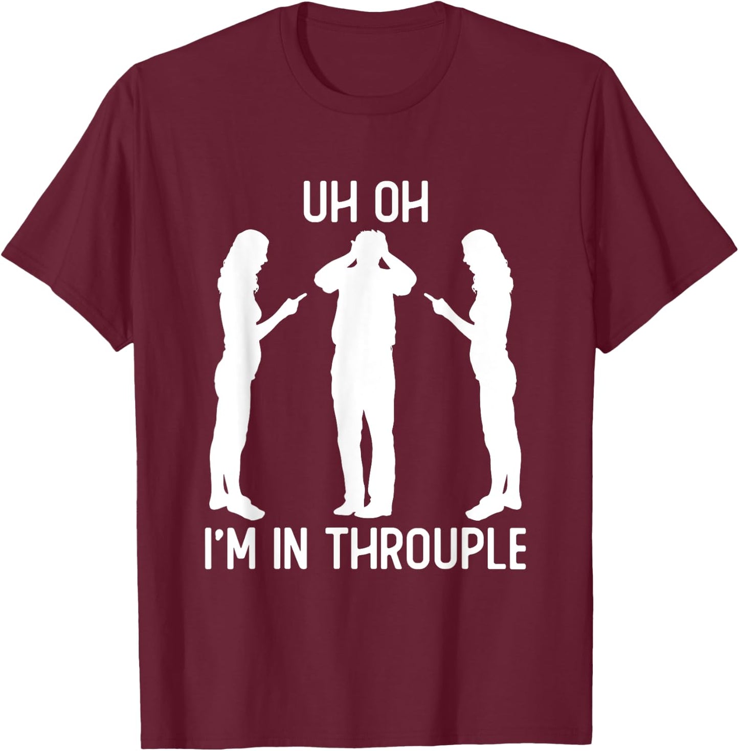Polyamory Throuple Relationship Poly Pride Funny Polyamorous T-Shirt - T-Shirt | Maroon