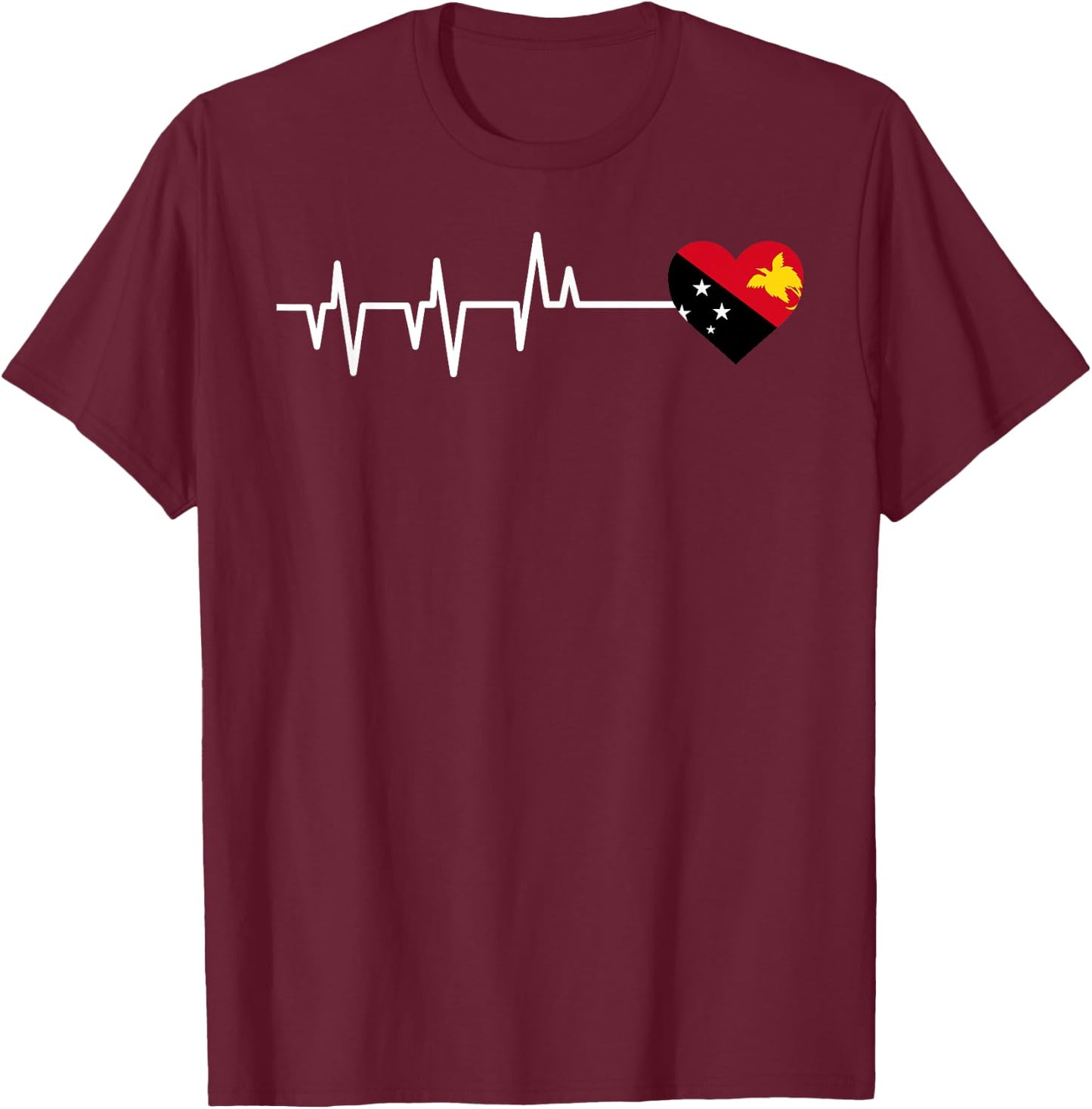Papua New Guinea Flag T-Shirt - T-Shirt | Maroon