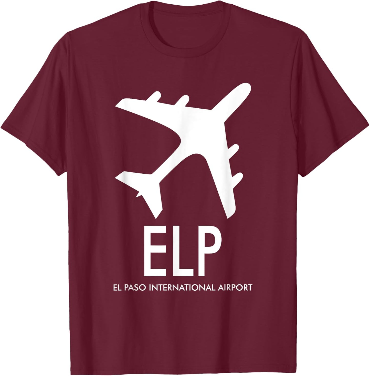 El Paso International Airport Code BAGGAGE TAG TEXAS USA T-Shirt - T-Shirt | Maroon