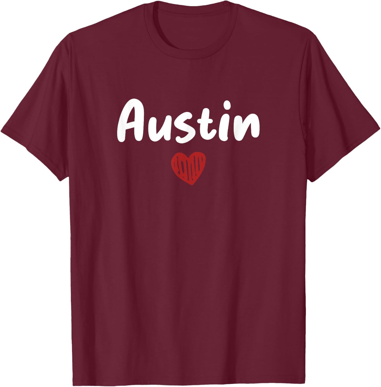AUSTIN - I Love Austin - Throwback Design - Classic T-Shirt - T-Shirt | Maroon