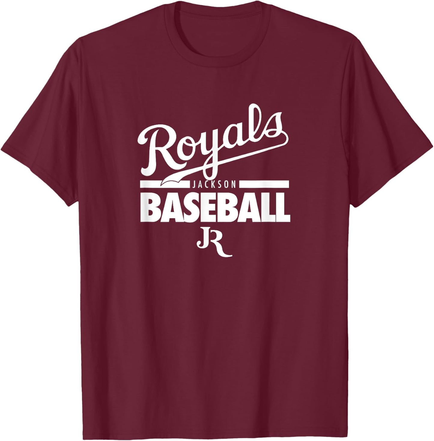 Jackson Royals Baseball White T-Shirt - T-Shirt | Maroon