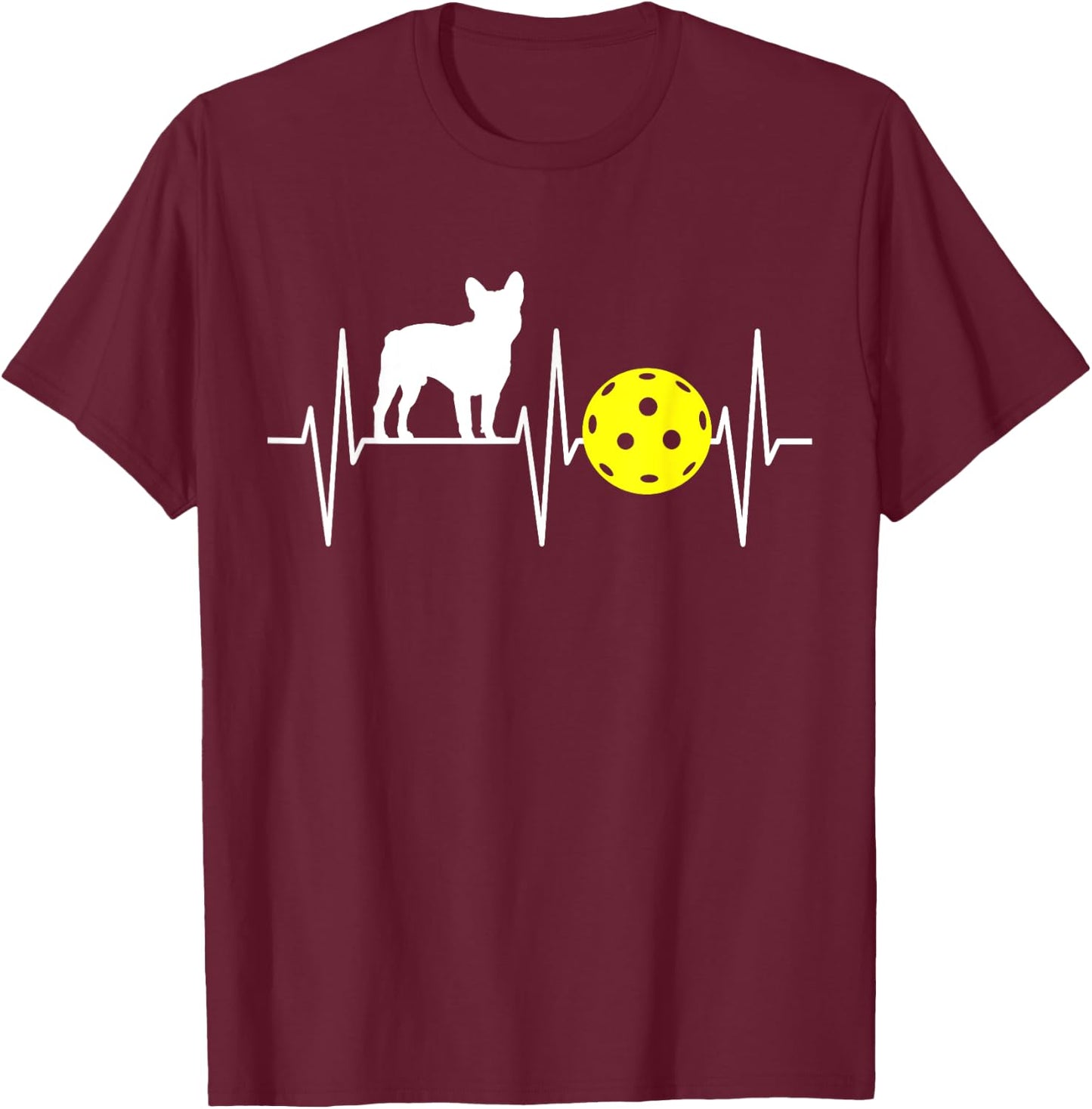 French Bulldog Shirt Pickleball Lover Bulldog Lover T-Shirt - T-Shirt | Maroon