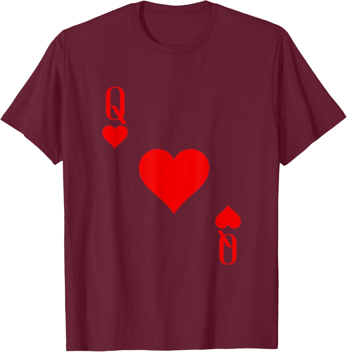 Queen of Hearts Deck of Cards Carnival Halloween Costume T-Shirt - T-Shirt | Maroon