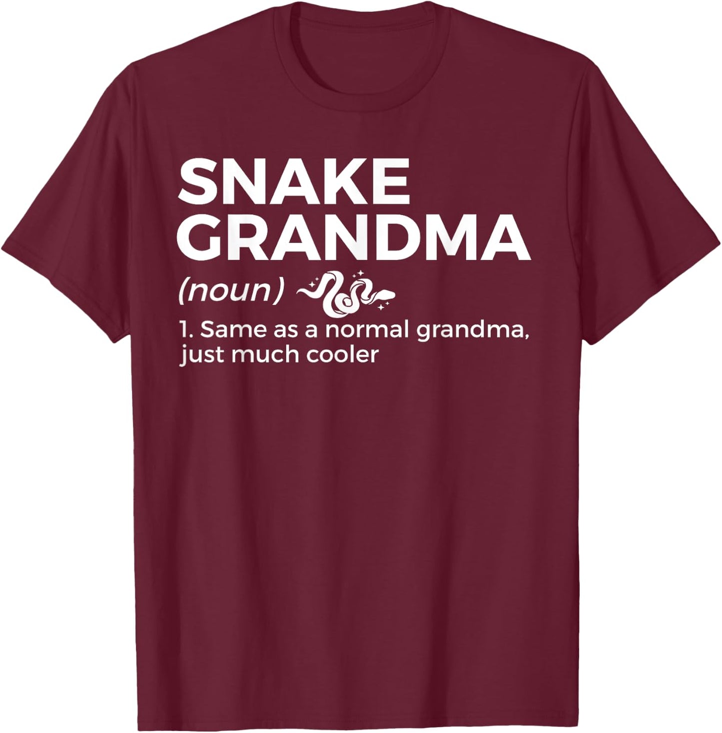 Snake Grandma Definition Funny Pet Reptile Lovers T-Shirt - T-Shirt | Maroon