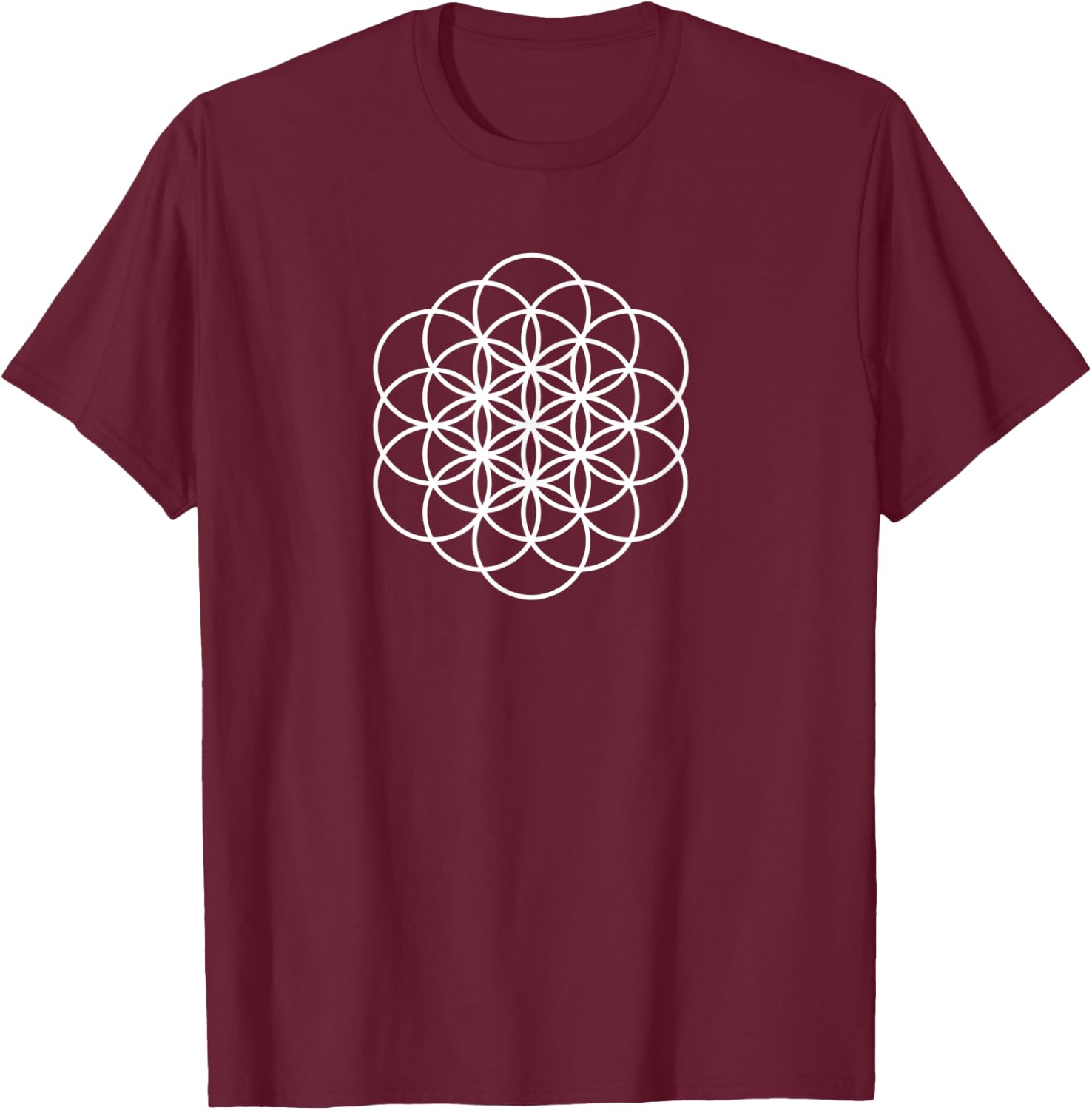 Sacred Geometry The seed of Life T-Shirt - T-Shirt | Maroon