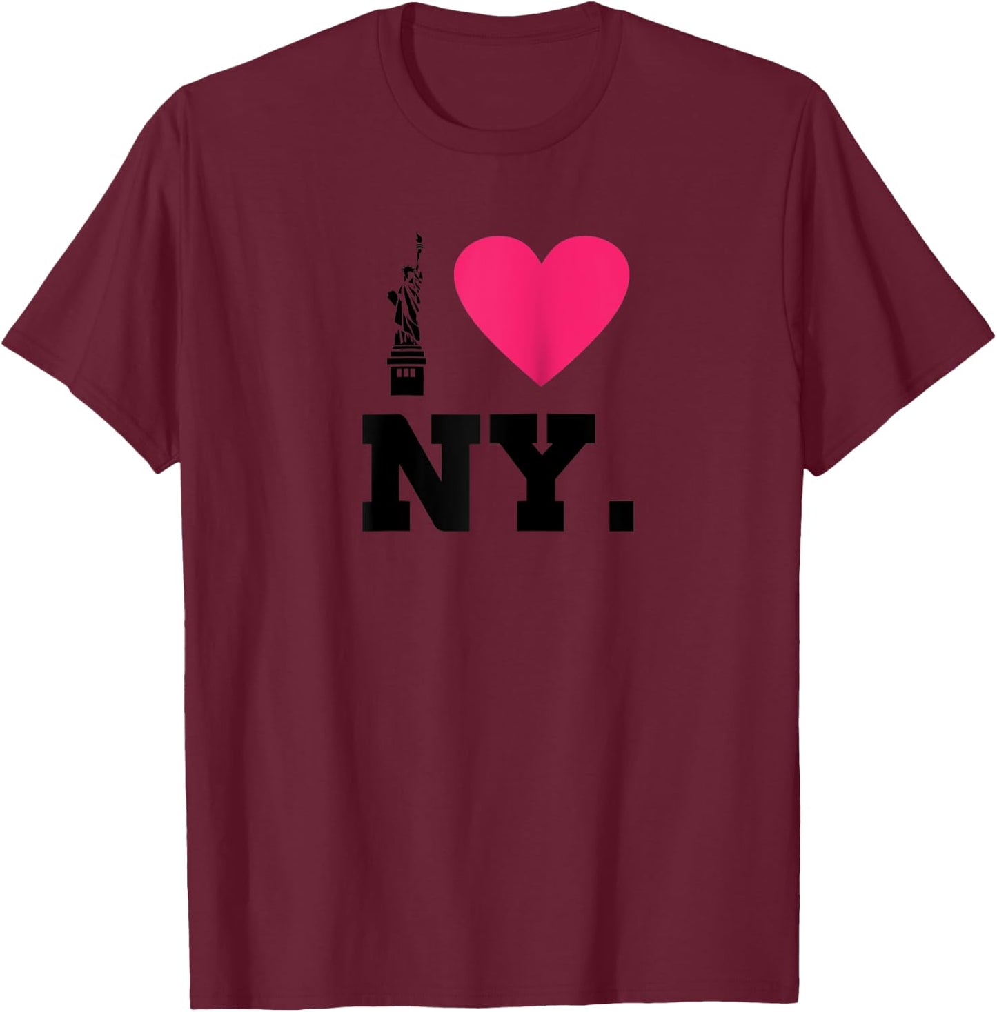 I Heart NY : Statue of Liberty New York Heart Raglan Baseball T-Shirt - T-Shirt | Maroon