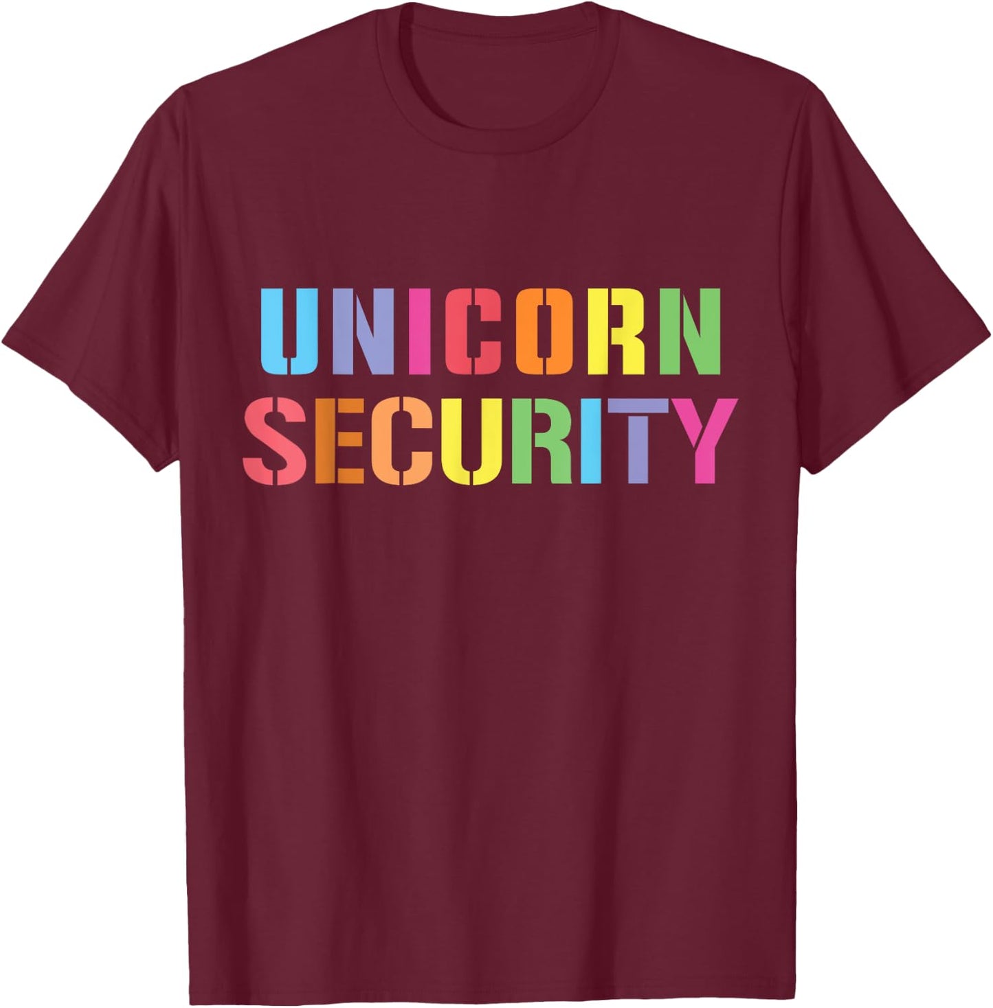 Halloween Dad Mom Daughter Adult Costume, Unicorn Security T-Shirt - T-Shirt | Maroon