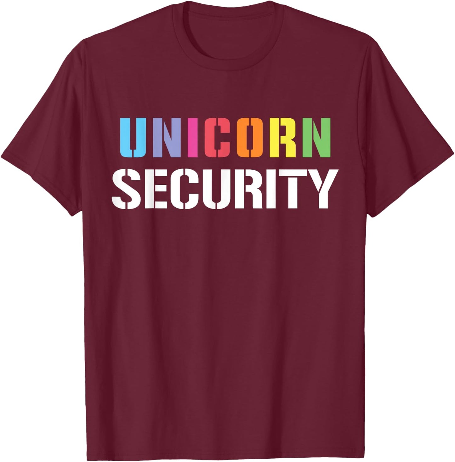Halloween Dad Mom Daughter Adult Costume, Unicorn Security T-Shirt - T-Shirt | Maroon