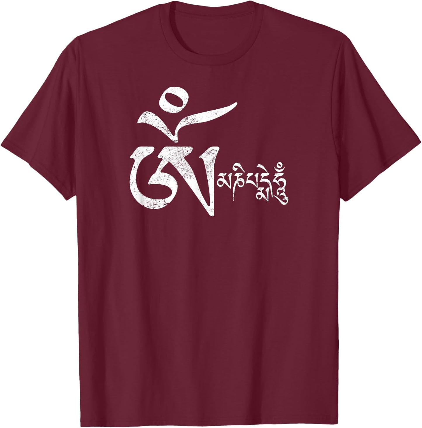 Mantra om mani padme hum yoga Buddhist zen meditation T-Shirt - T-Shirt | Maroon