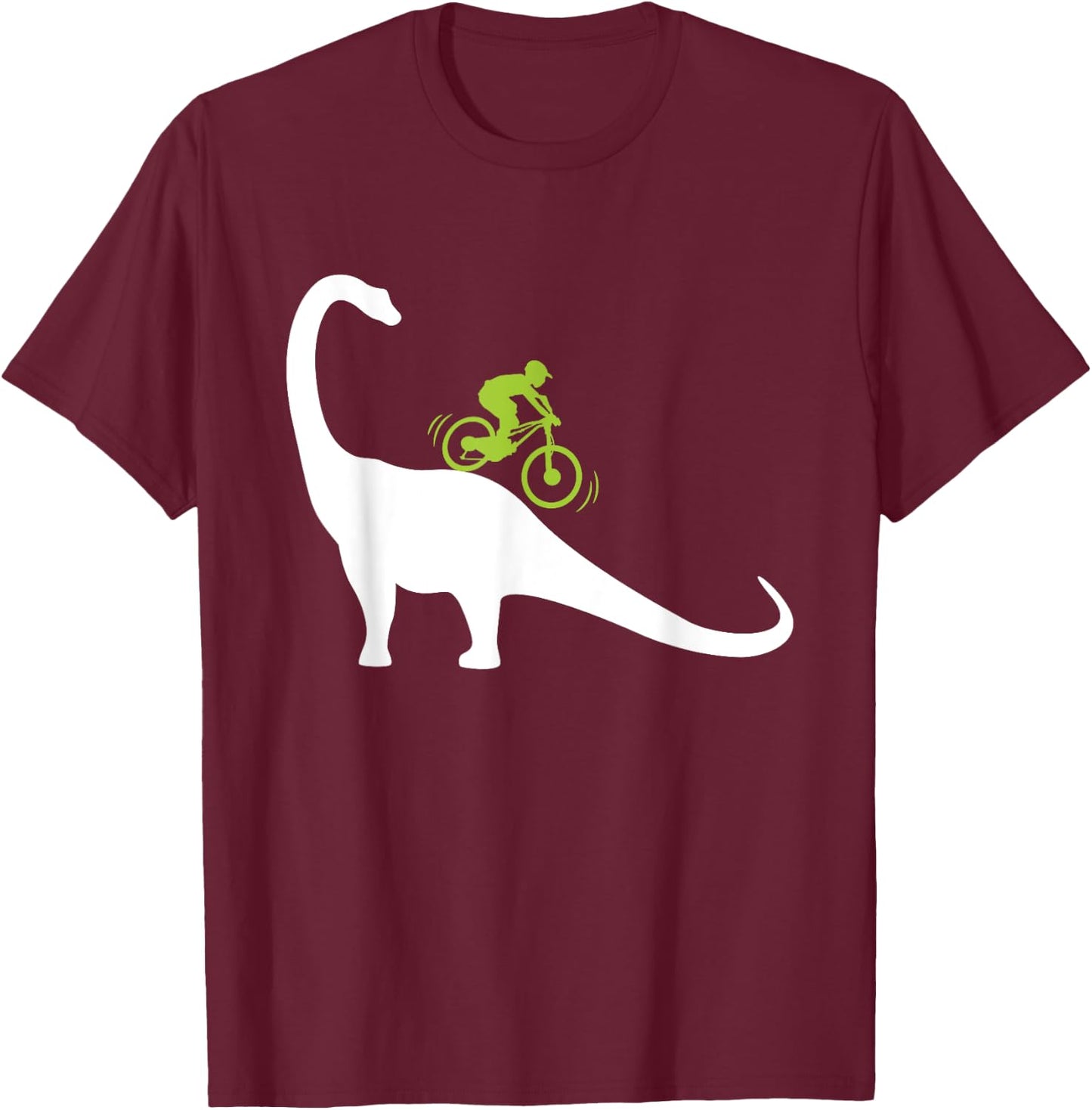 Cool Mountain Bike Dino Funny Bicycle Dinosaur Lovers Outfit T-Shirt - T-Shirt | Maroon