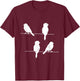 Birds On A Wire Funny and Cute Bird Lover Graphic T-Shirt - T-Shirt | Maroon