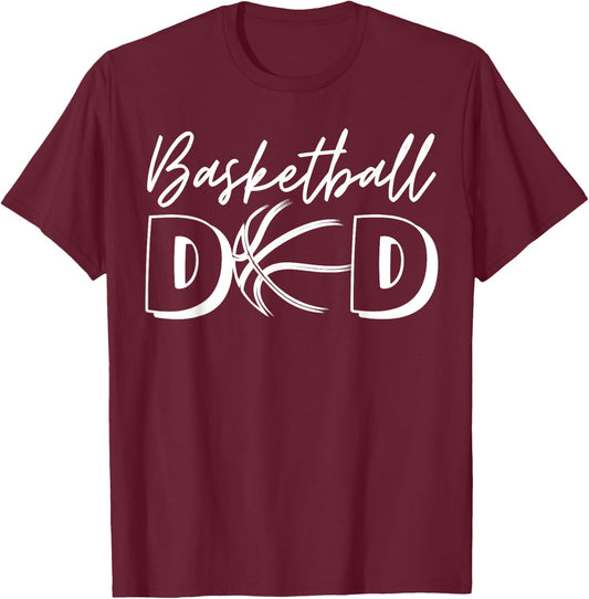 Basketball Dad Family Matching Funny Basketball Dad T-Shirt - T-Shirt | Maroon