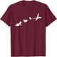 Glider Evolution Funny Aviation Small Plane Pilot Pun T-Shirt - T-Shirt | Maroon