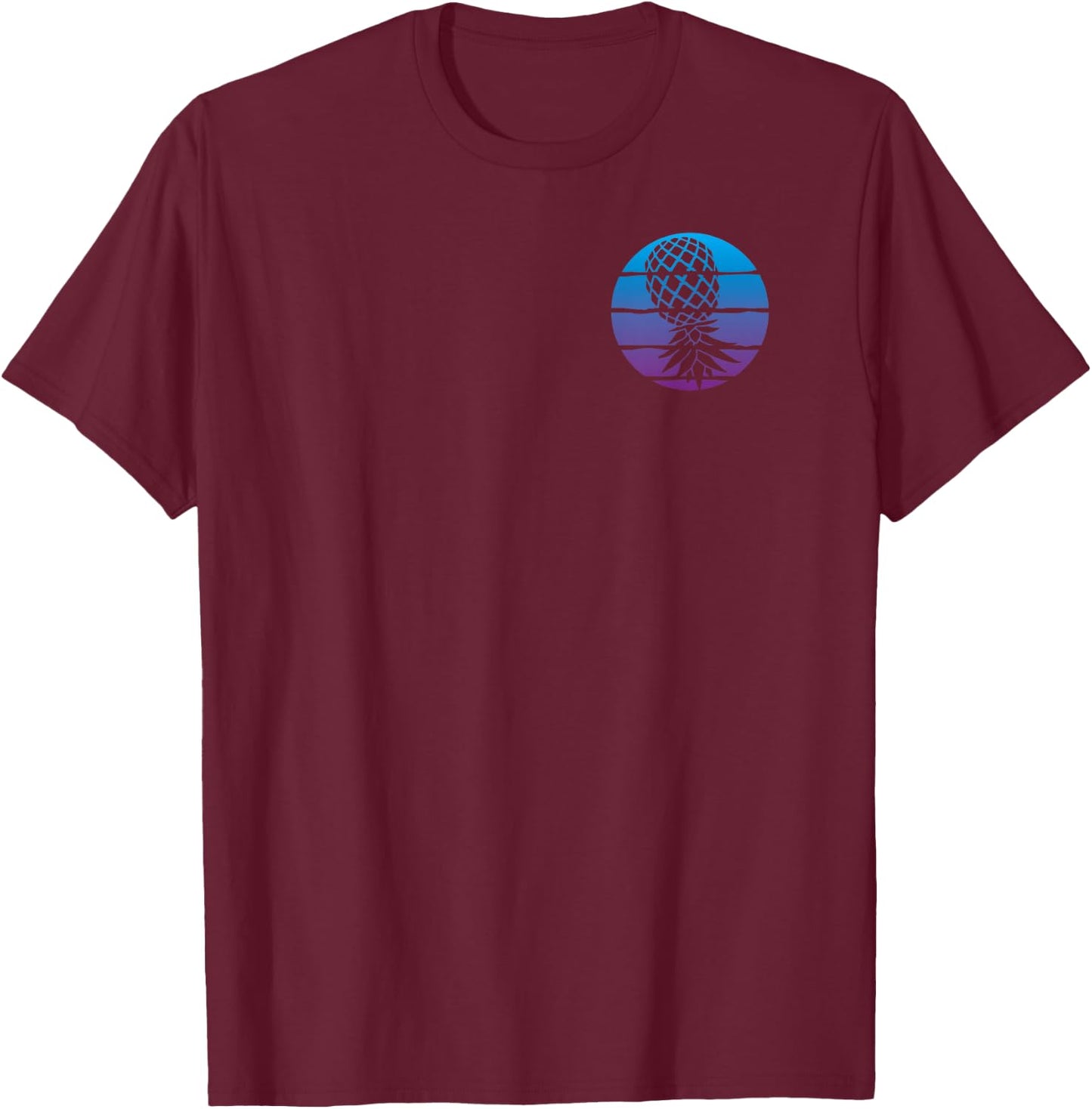 2-sided Vaporwave Aesthetic Upside Down Pineapple Swinger T-Shirt - T-Shirt | Maroon