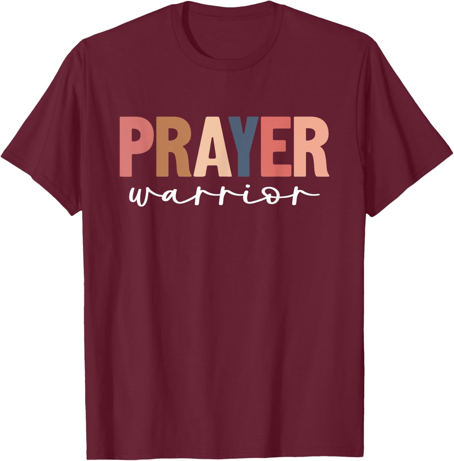 Prayer Warrior Faith God Jesus Christian Women Cute T-Shirt - T-Shirt | Maroon