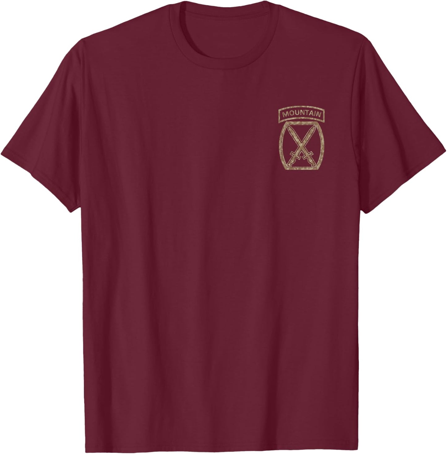 10th Mountain Division Army Infantry Us Usa Veteran Camo T-Shirt - T-Shirt | Maroon