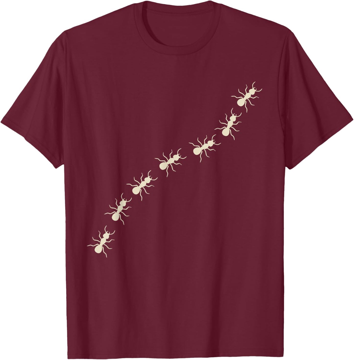 Ant Walk cute men girl and women Ants Insects Ant keeping T-Shirt - T-Shirt | Maroon